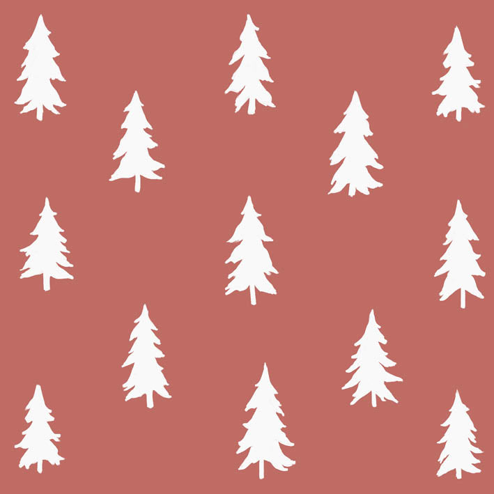 Greeting card - Christmas trees - Red