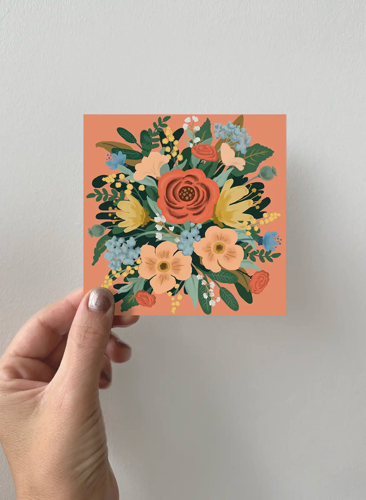 Greeting card - Bouquet - Orange