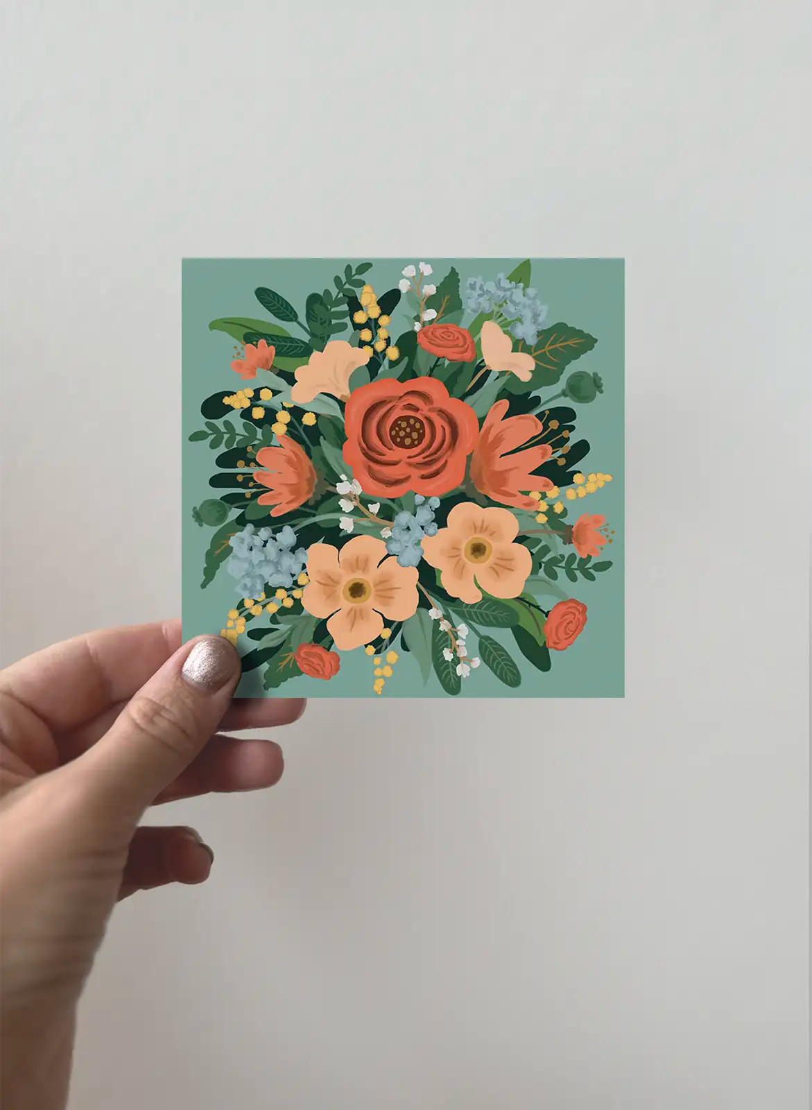 Greeting card - Bouquet - Green