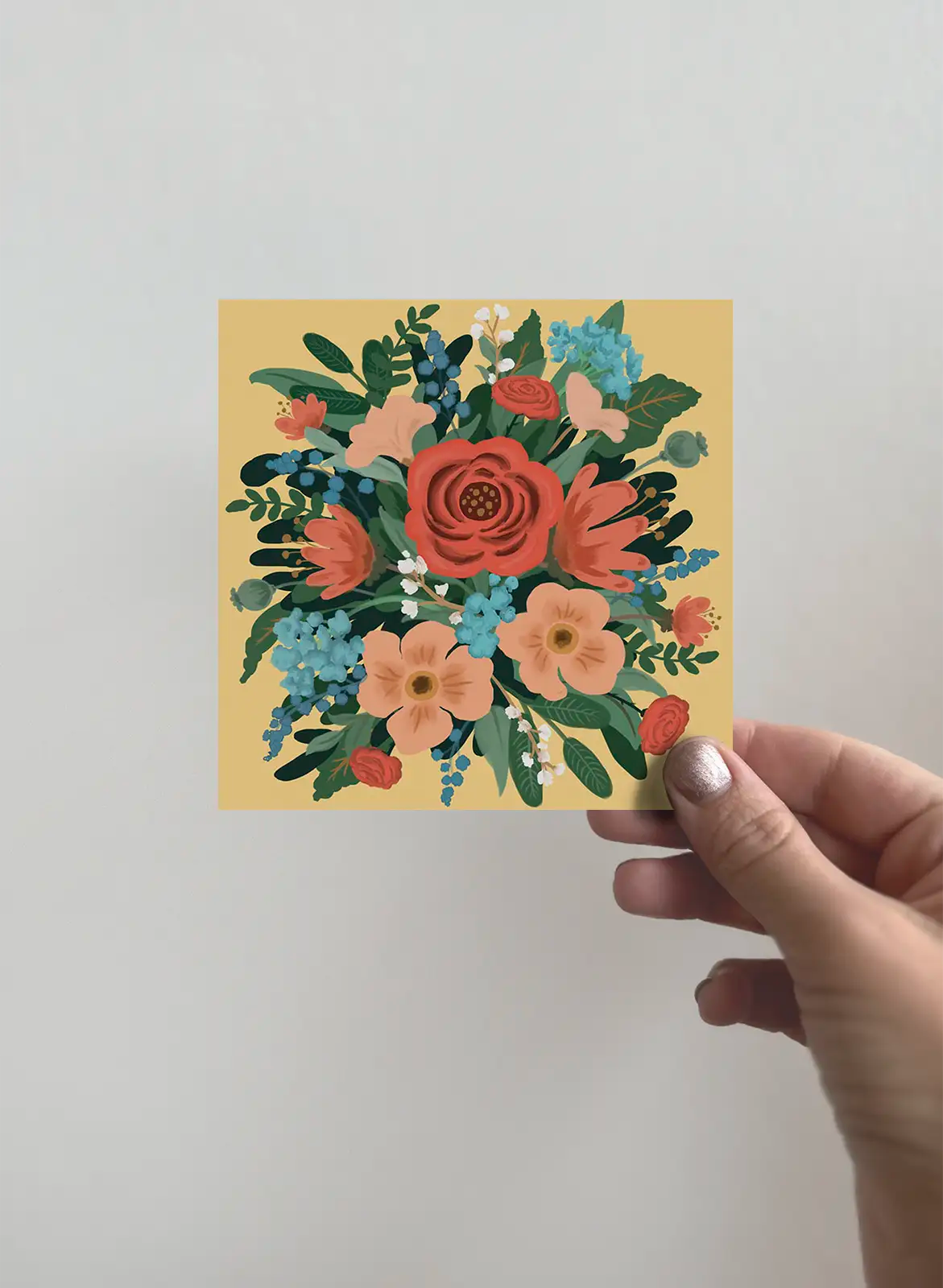 Greeting card - Bouquet - Yellow