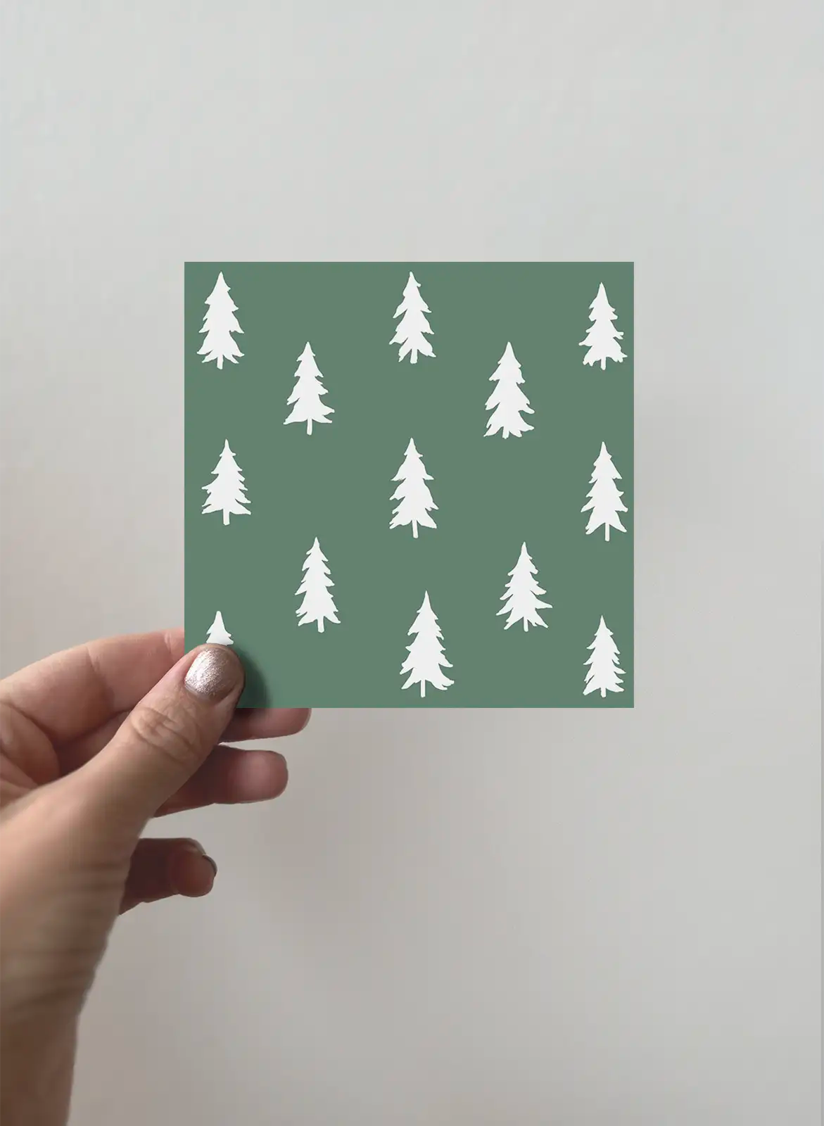 Greeting card - Christmas trees - Green
