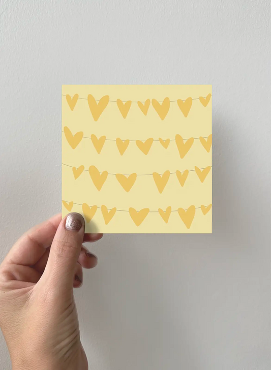 Greeting card - Yellow Hearts