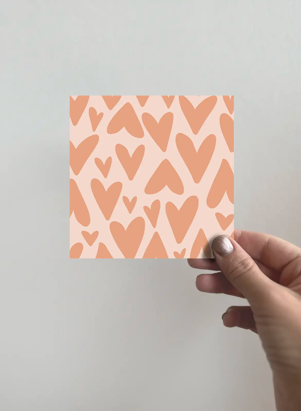 Greeting card - Hearts - Pink