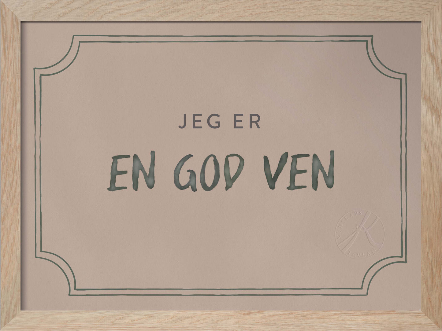 Diplom for at være en god ven, Dusty rose - Good Friend Diploma in Danish