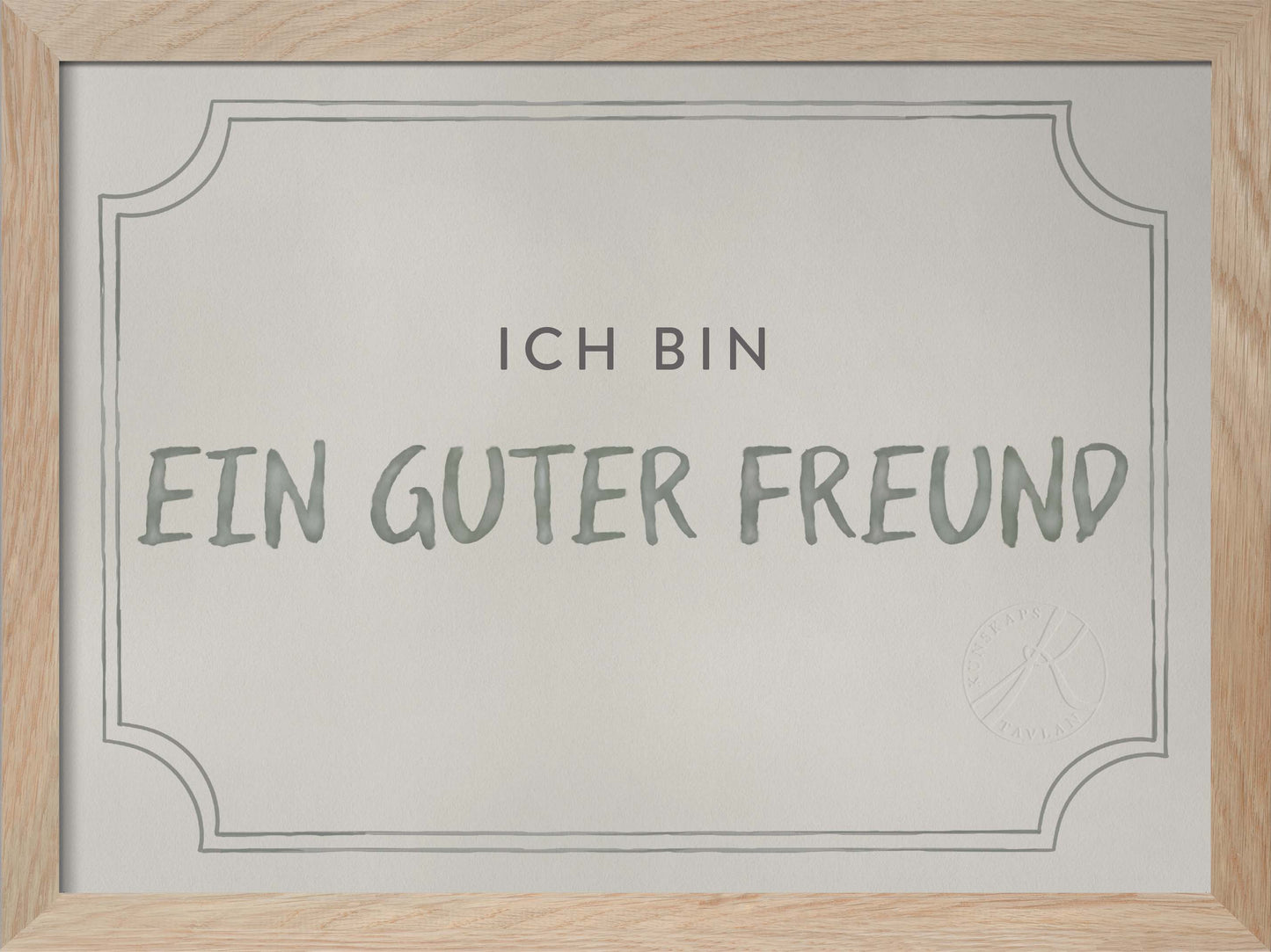 Freundschaftsdiplom, Dusty mint - Good Friend Diploma in German
