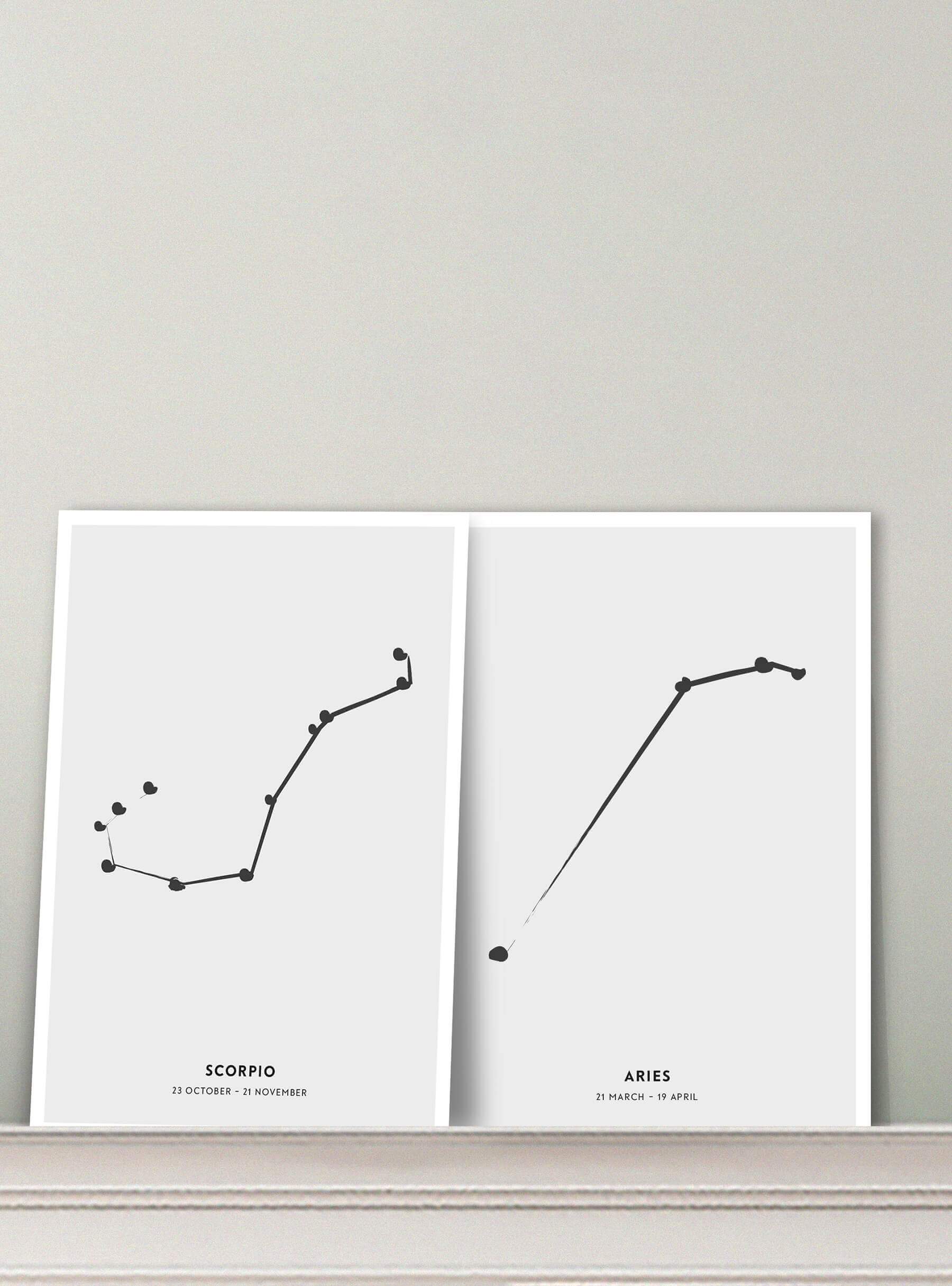 Zodiac sign Aries - Väduren - Mini print A5 - Kunskapstavlan