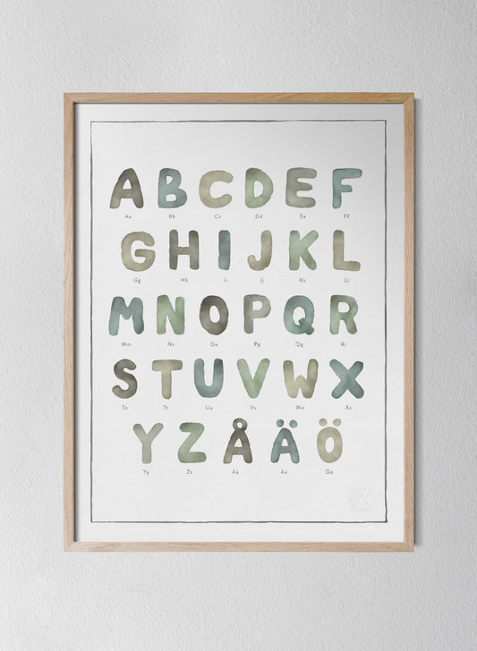 The Alphabet - in Swedish - Watercolour