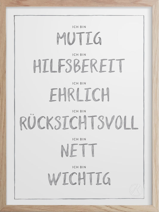 Ich bin, Dark Grey - I am in German