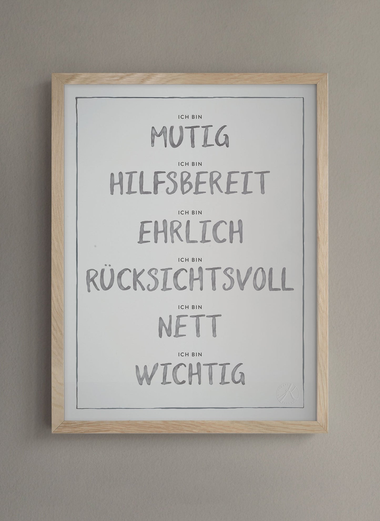 Ich bin, Dark Grey - I am in German