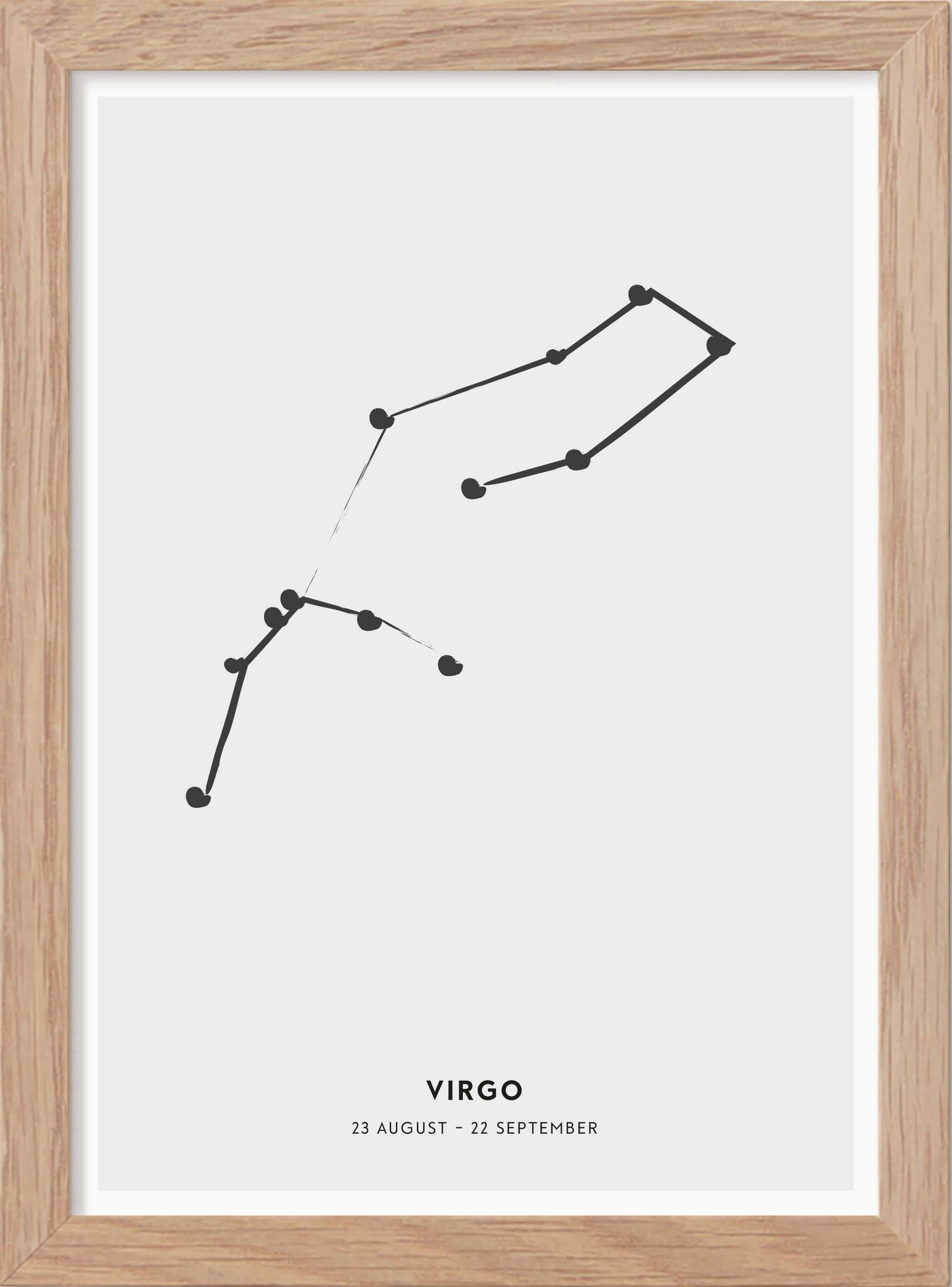 Zodiac sign Virgo - Jungfrun - Mini print A5 - Kunskapstavlan